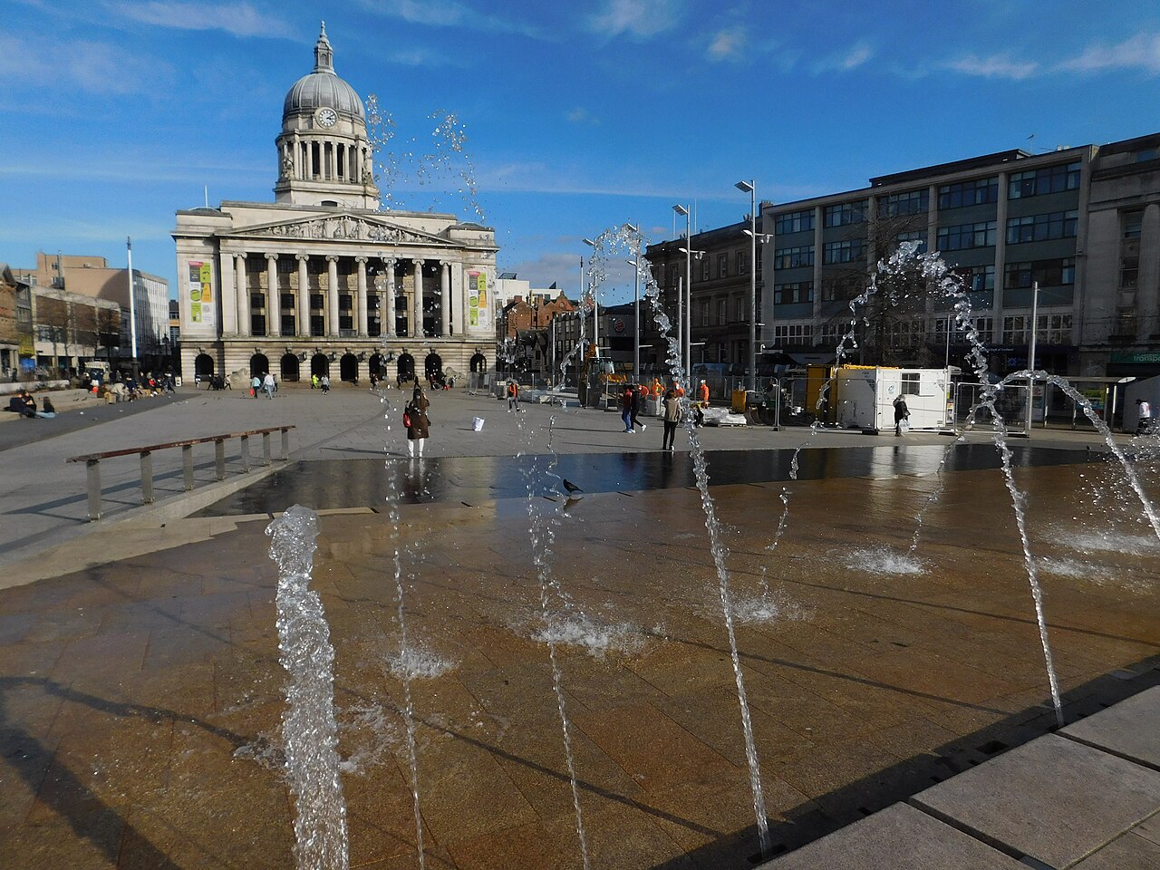 Old Market Square fountains and Council House
